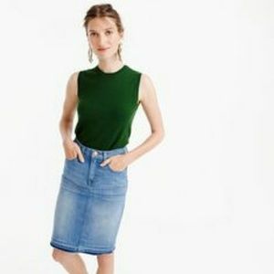 J crew cotton Jackie shell in woodland green